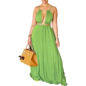 Women's Boho Maxi Dress Polyester Spandex X-Large Summer Beach Vacation